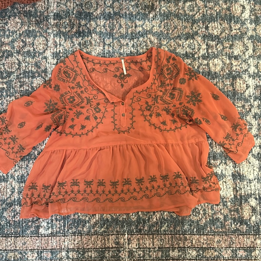 Like new burnt orange free people sheer top